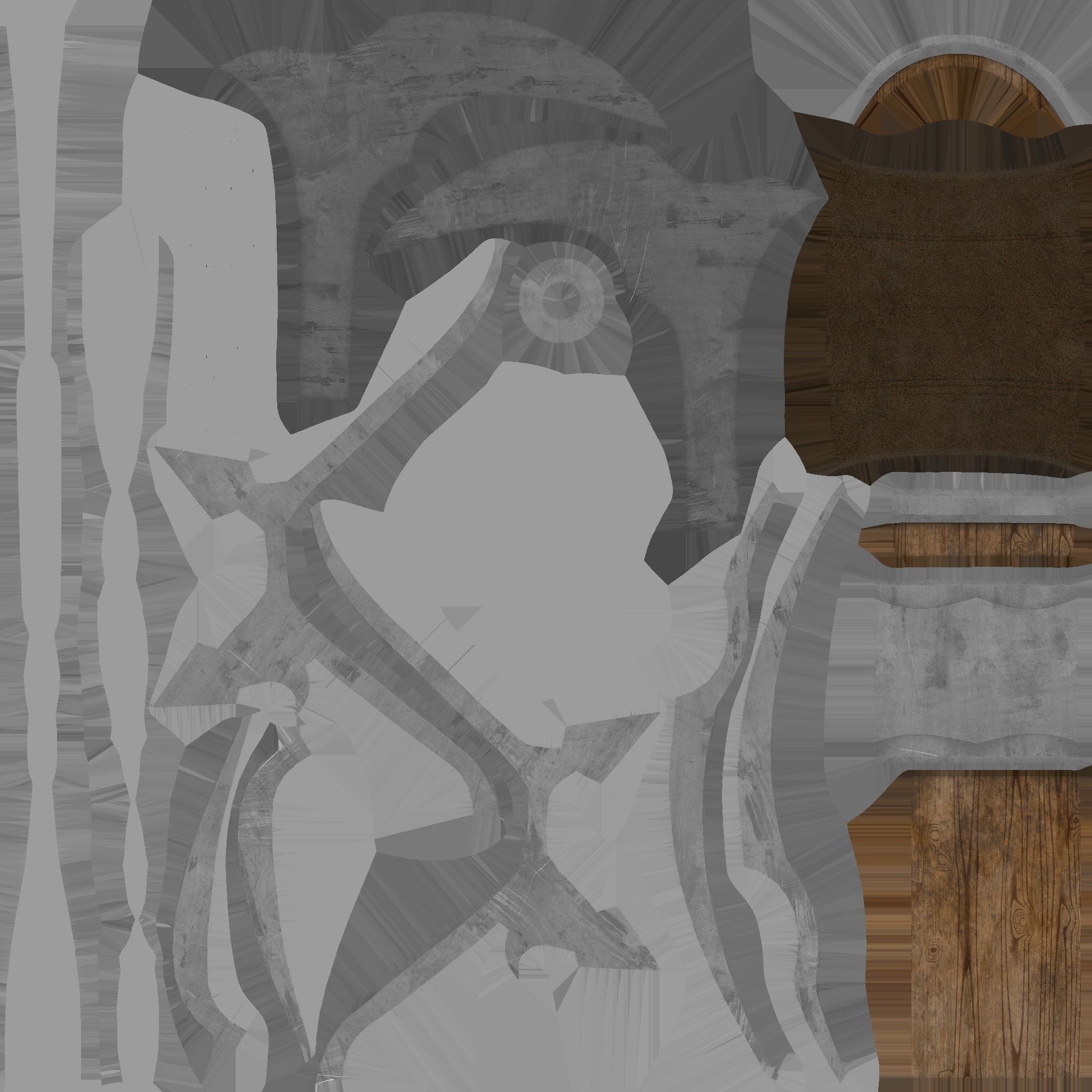 Medieval Battle Axe 01 Metal Wood - Fantasy Weaponry Low-poly 3D model_18