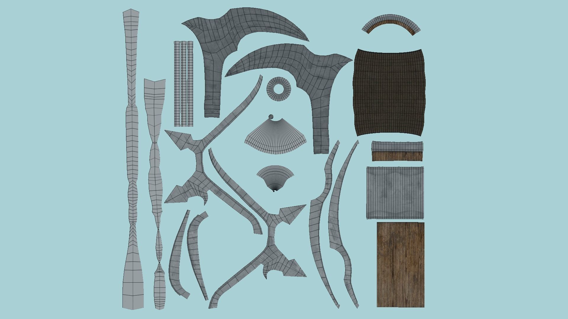 Medieval Battle Axe 01 Metal Wood - Fantasy Weaponry Low-poly 3D model_5