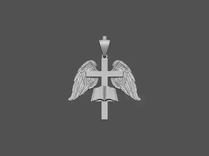Cross with Wings Pendant 