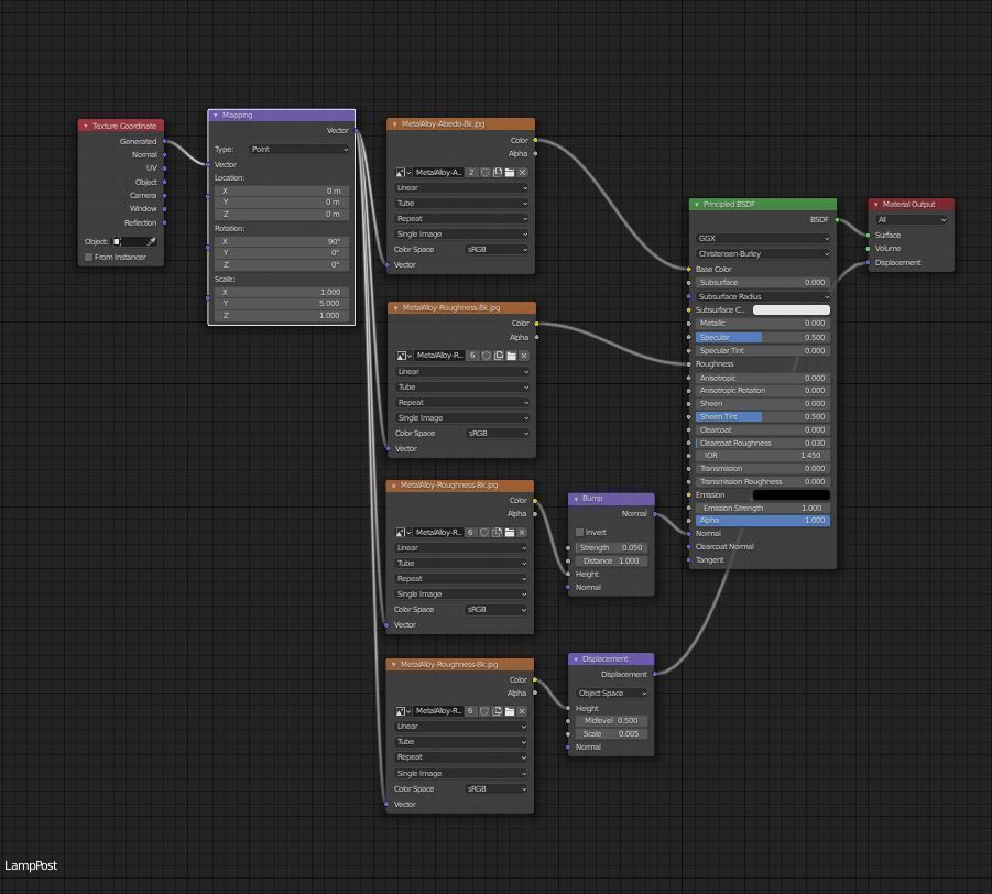 Streetlight street lamp Low-poly 3D model_7