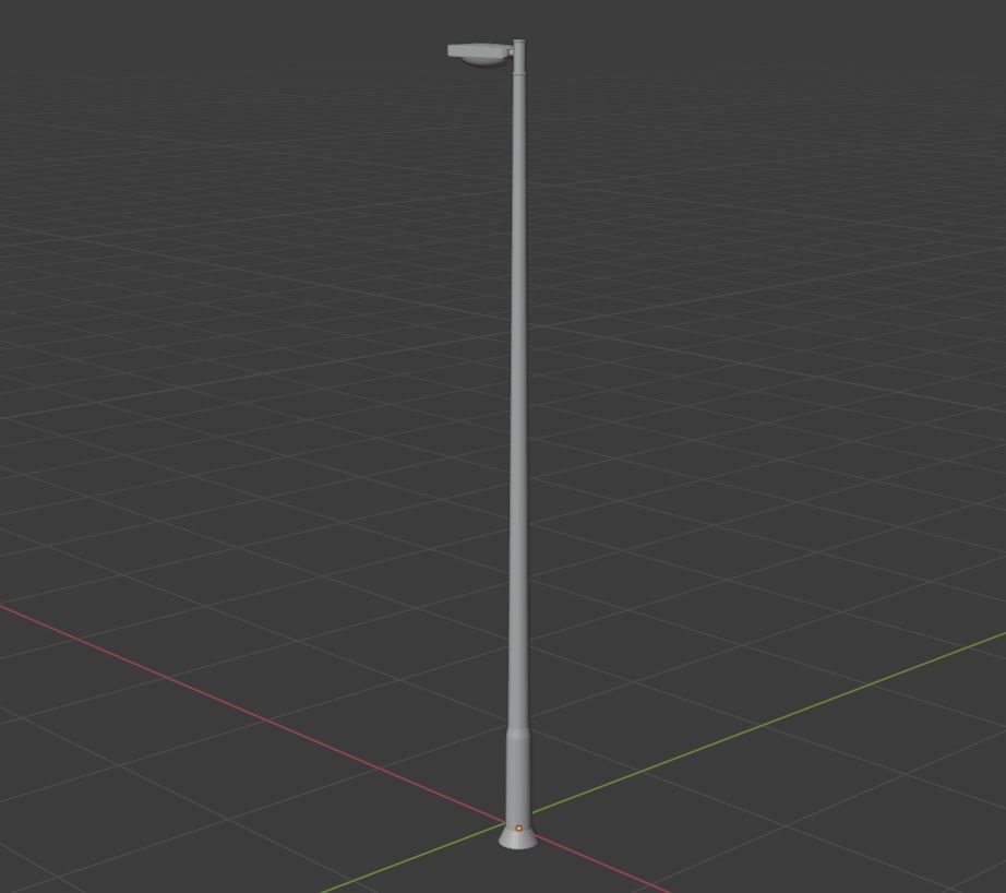 Streetlight street lamp Low-poly 3D model_10