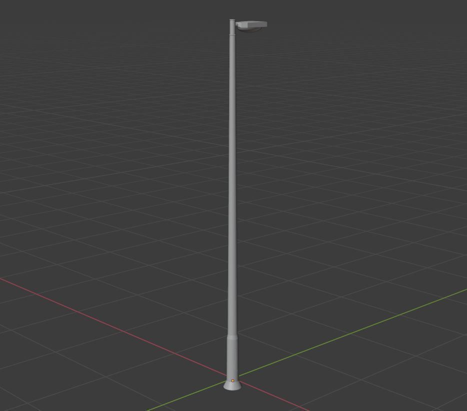 Streetlight street lamp Low-poly 3D model_9