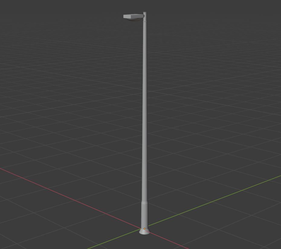 Streetlight street lamp Low-poly 3D model_11