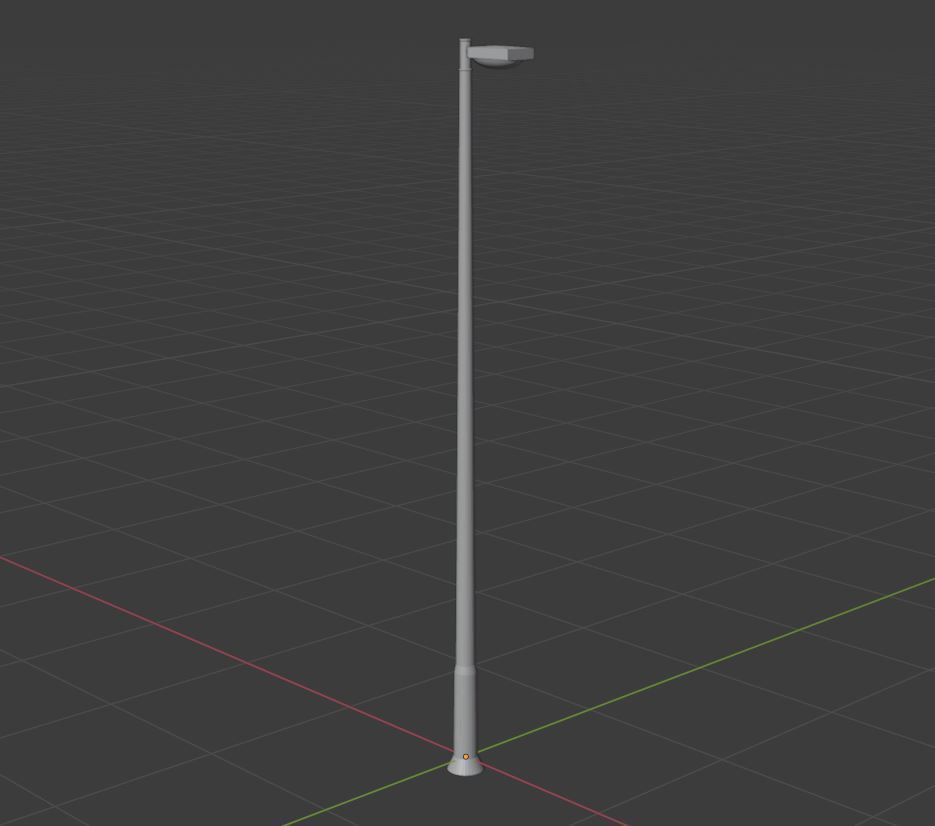 Streetlight street lamp Low-poly 3D model_8