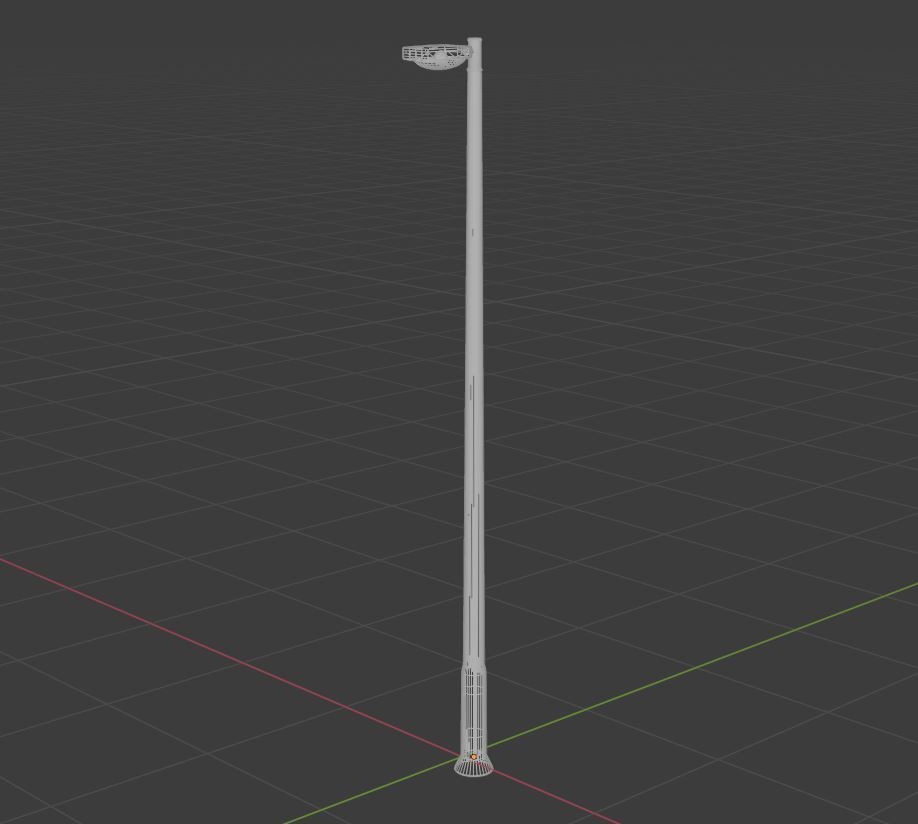Streetlight street lamp Low-poly 3D model_16