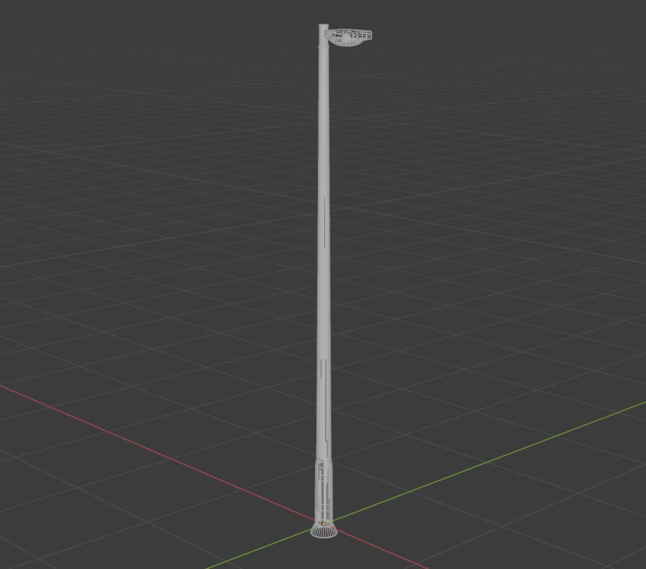 Streetlight street lamp Low-poly 3D model_13