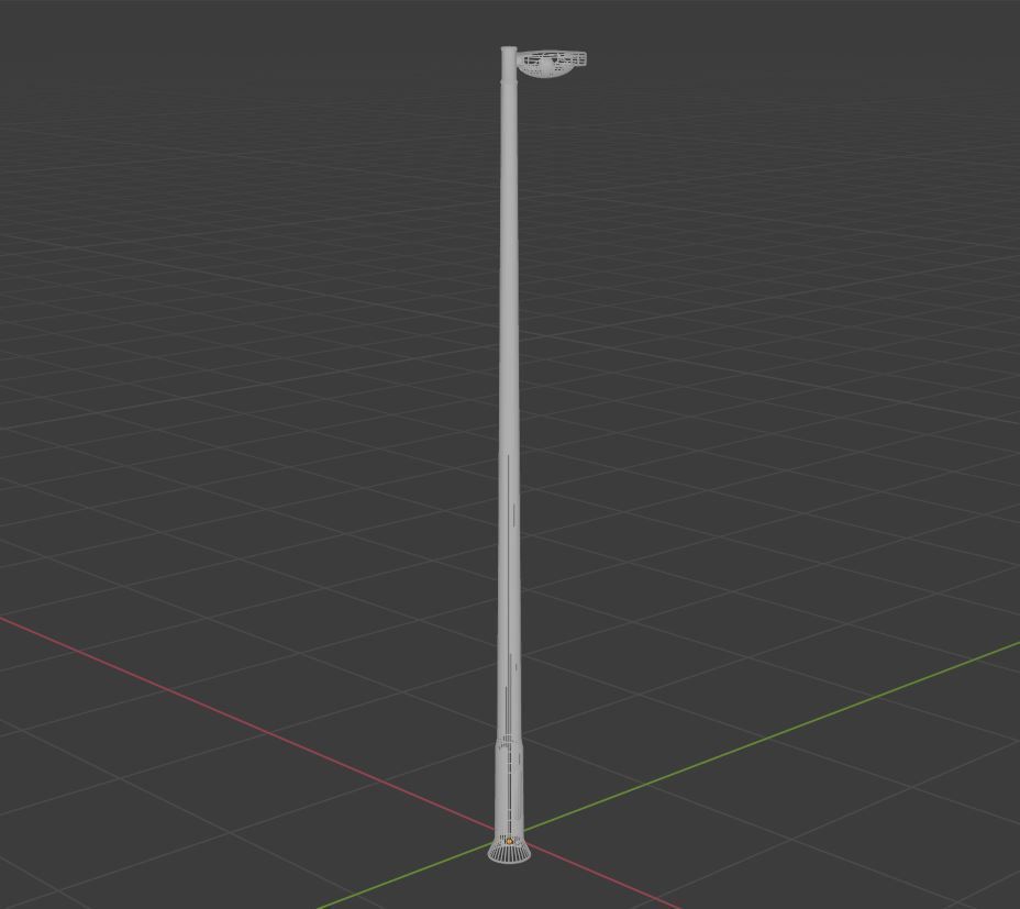 Streetlight street lamp Low-poly 3D model_14