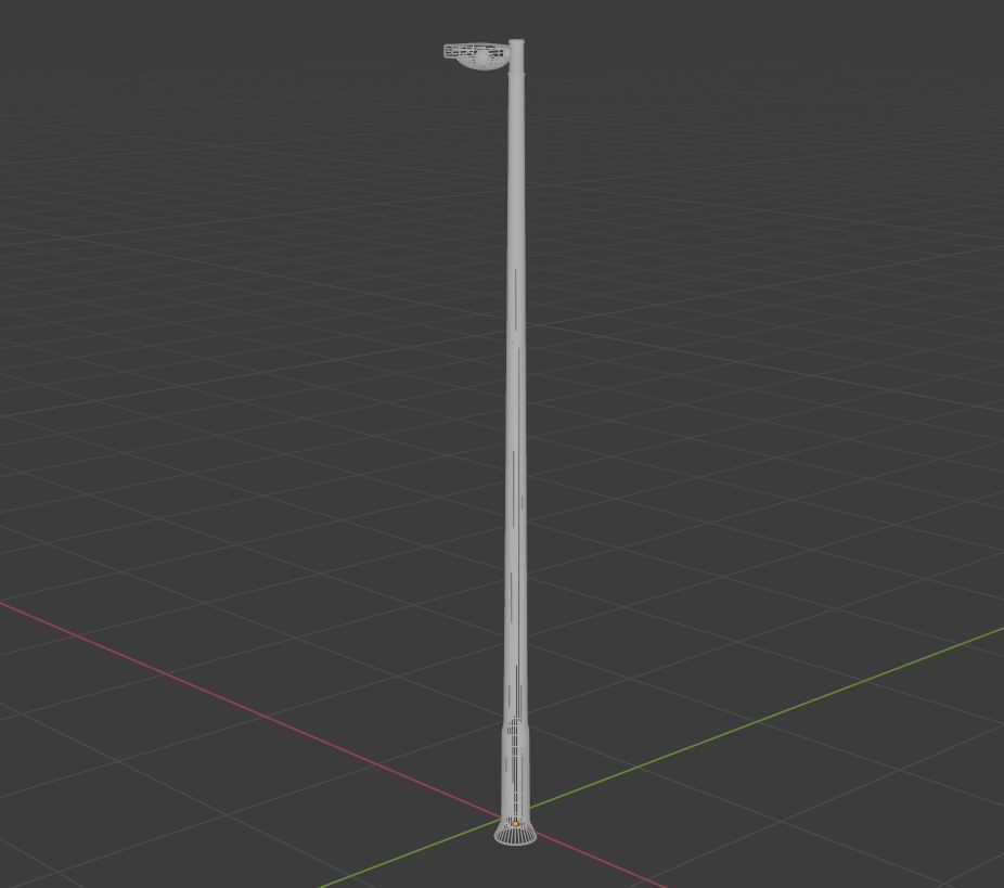 Streetlight street lamp Low-poly 3D model_15