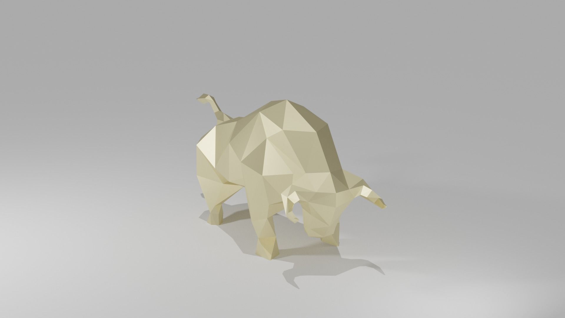 Bull 3D - LOW POLY polygonal Low-poly 3D model_1