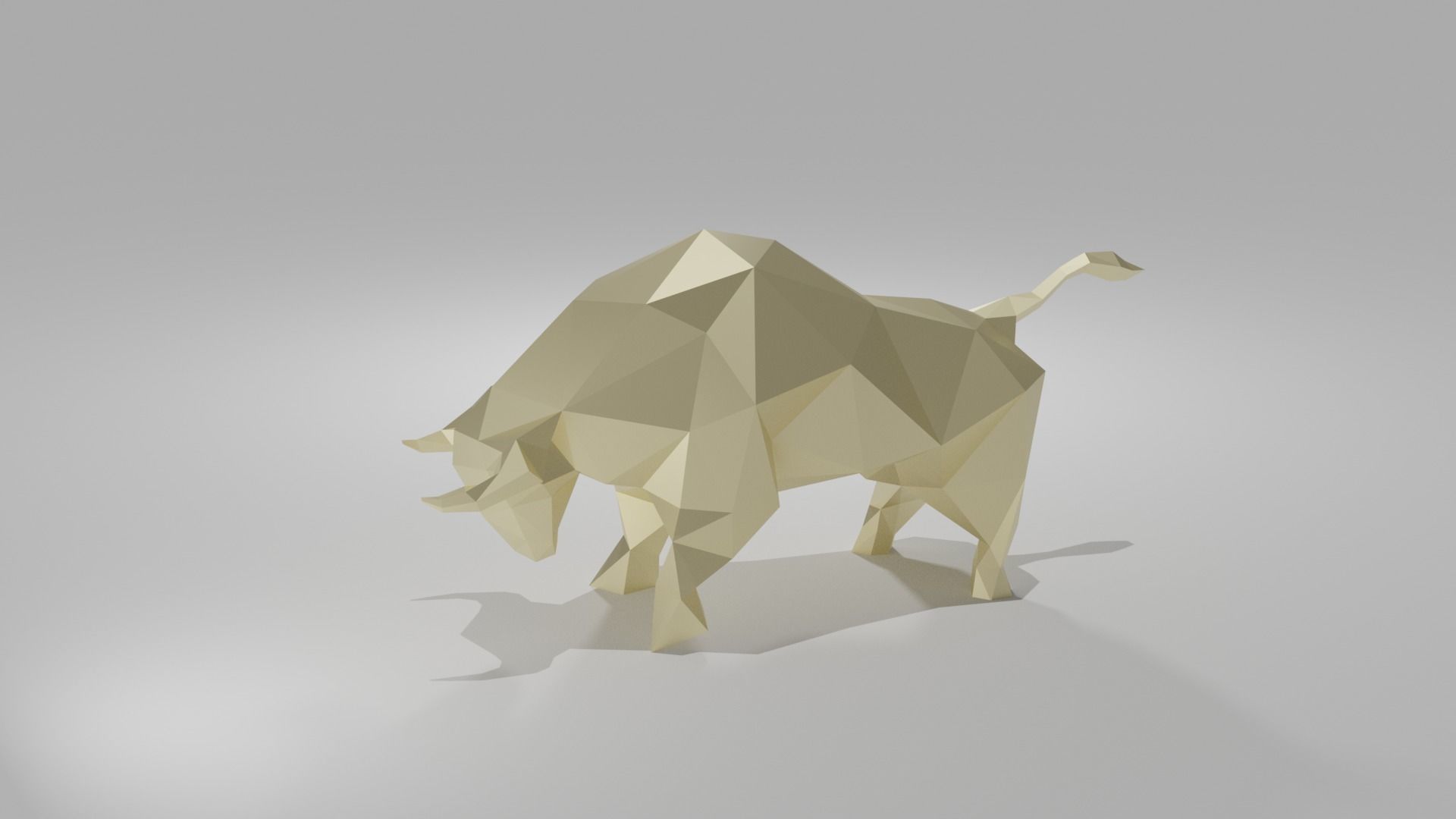 Bull 3D - LOW POLY polygonal Low-poly 3D model_3