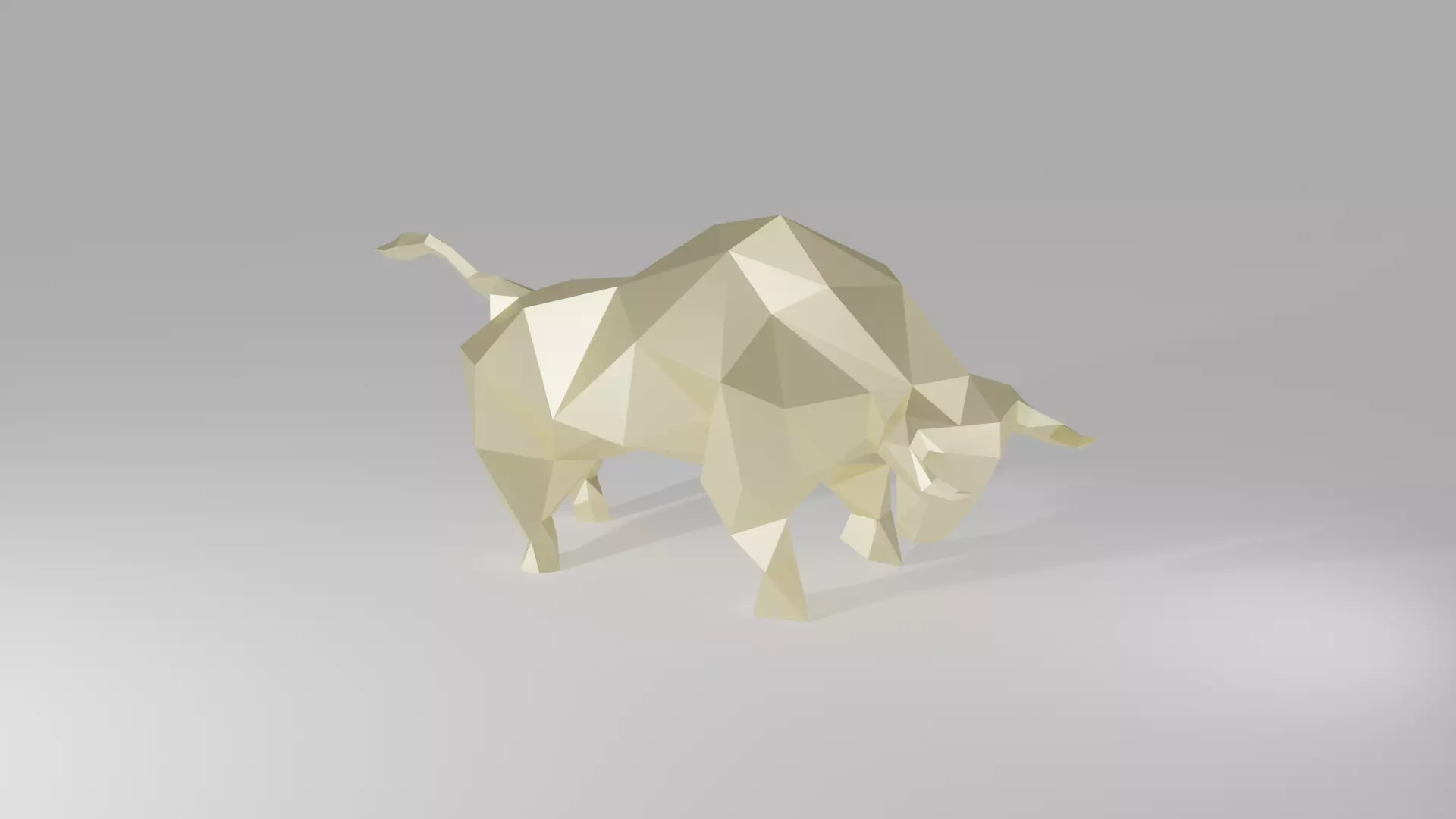 Bull 3D - LOW POLY polygonal Low-poly 3D model_0