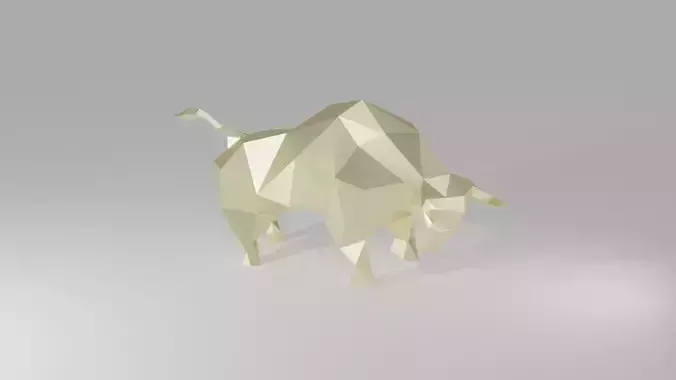 Bull 3D - LOW POLY polygonal
