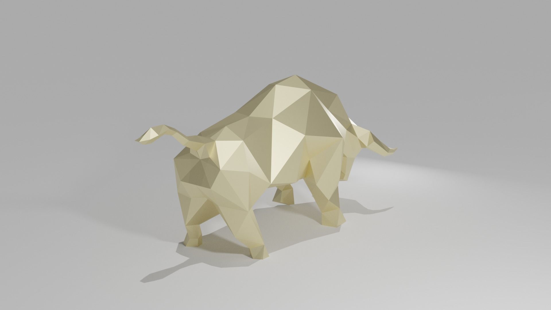 Bull 3D - LOW POLY polygonal Low-poly 3D model_5