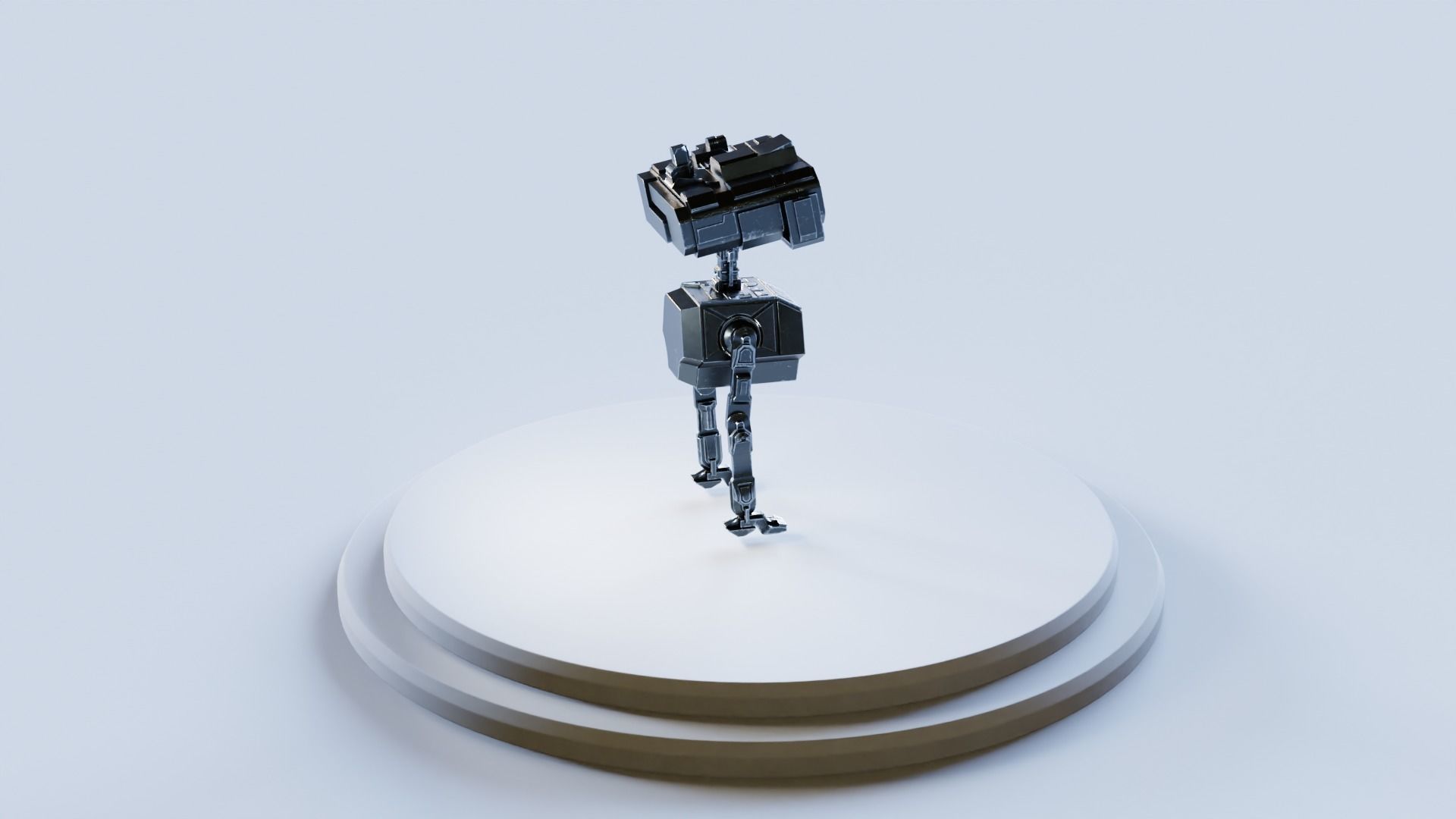 Star Wars Droid BD-2 IK Rigged Loypoly and Highpoly 3D Model Low-poly 3D model_19