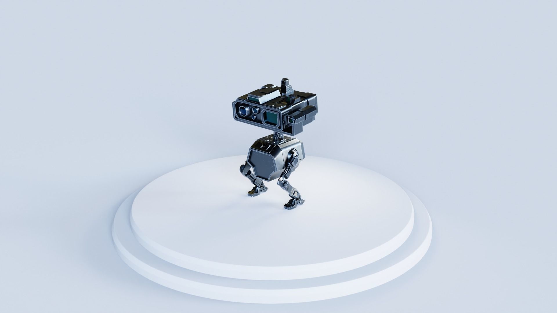 Star Wars Droid BD-2 IK Rigged Loypoly and Highpoly 3D Model Low-poly 3D model_3