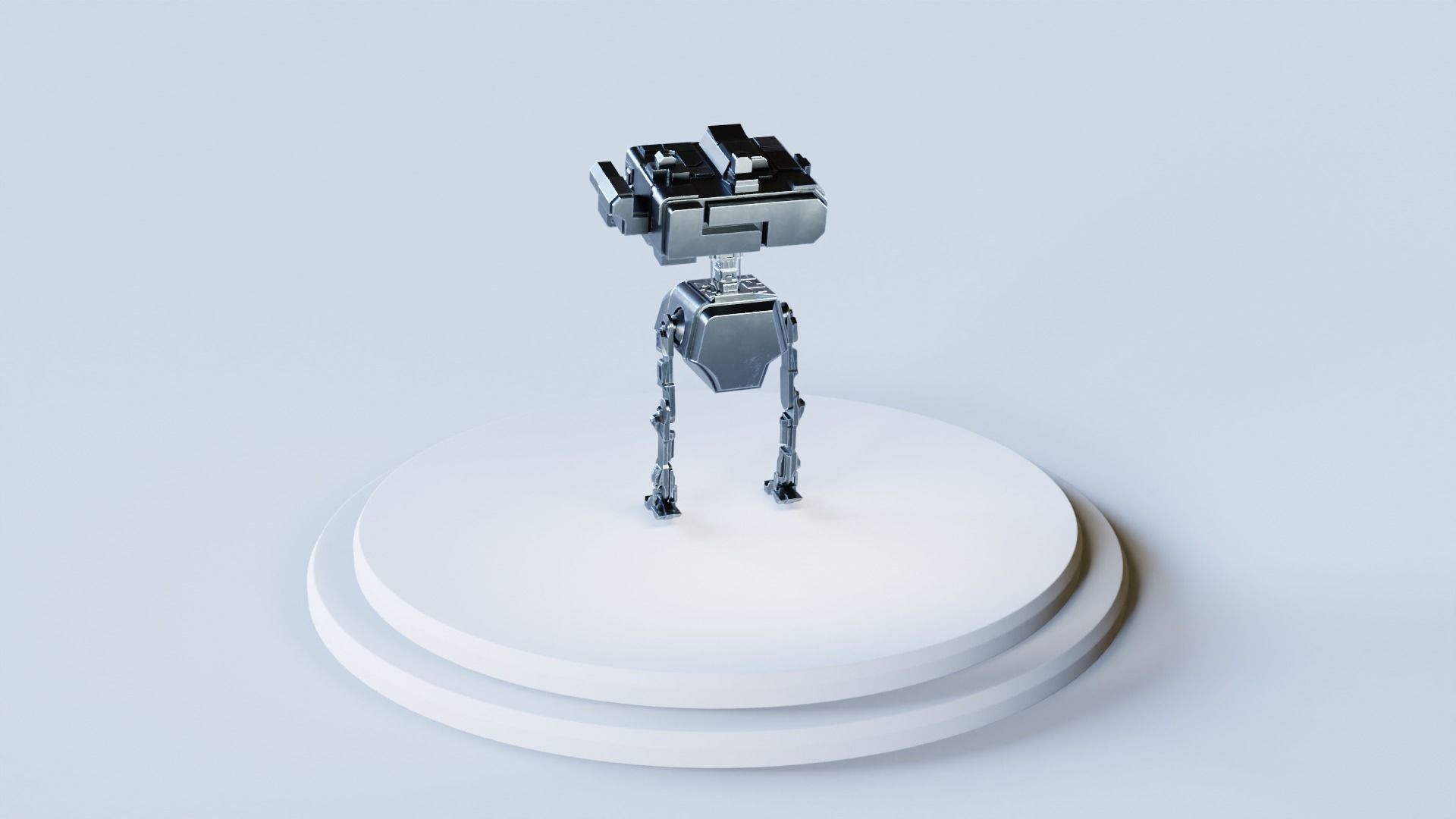 Star Wars Droid BD-2 IK Rigged Loypoly and Highpoly 3D Model Low-poly 3D model_12