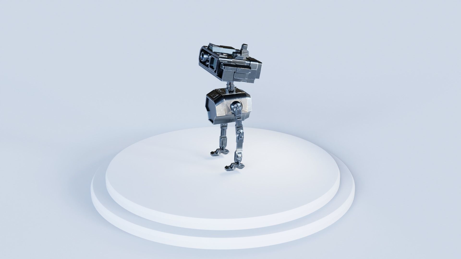 Star Wars Droid BD-2 IK Rigged Loypoly and Highpoly 3D Model Low-poly 3D model_5