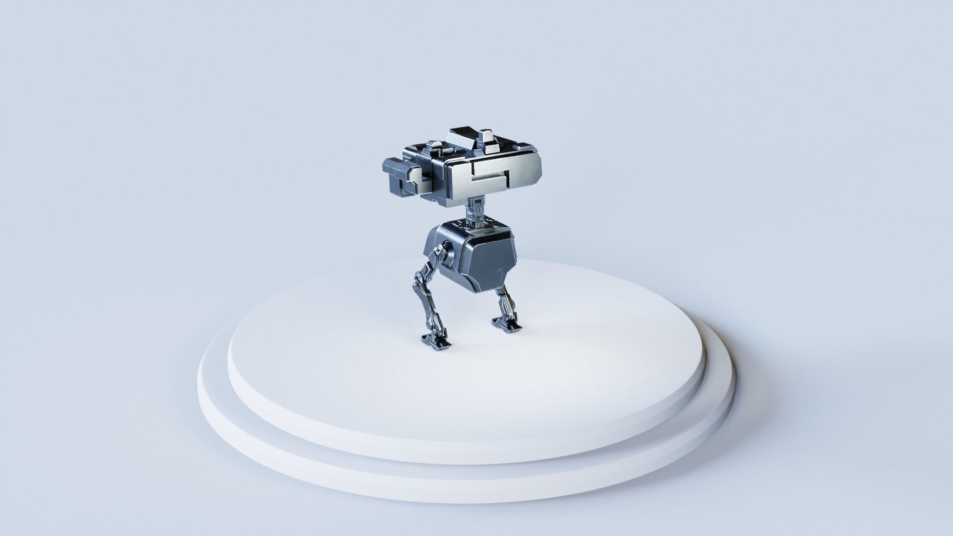 Star Wars Droid BD-2 IK Rigged Loypoly and Highpoly 3D Model Low-poly 3D model_11