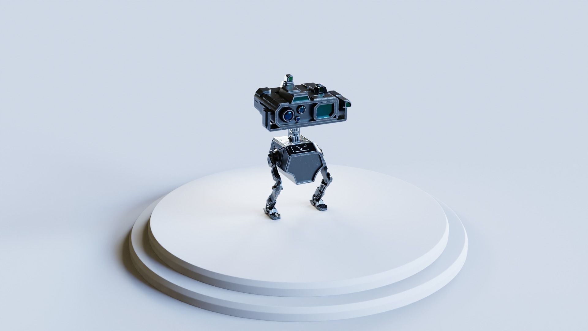 Star Wars Droid BD-2 IK Rigged Loypoly and Highpoly 3D Model Low-poly 3D model_25