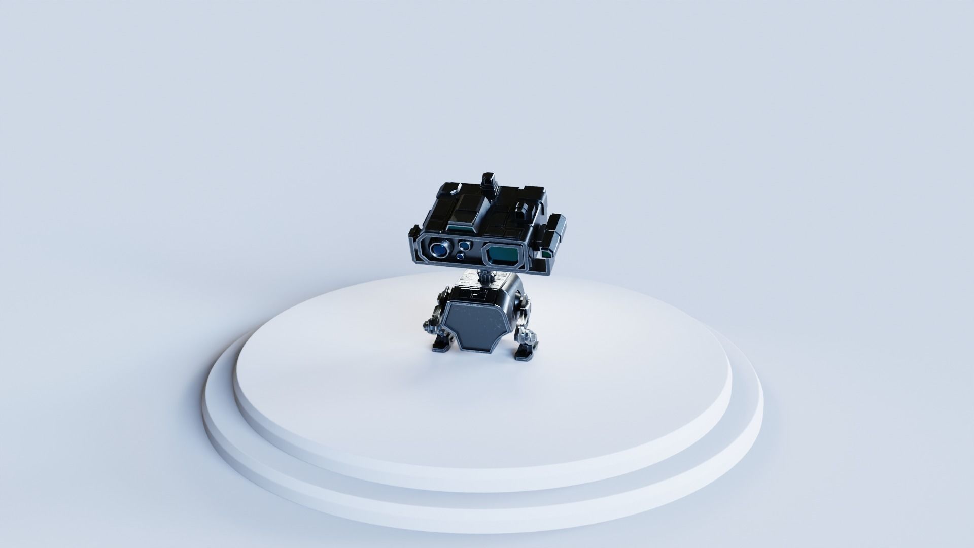 Star Wars Droid BD-2 IK Rigged Loypoly and Highpoly 3D Model Low-poly 3D model_1