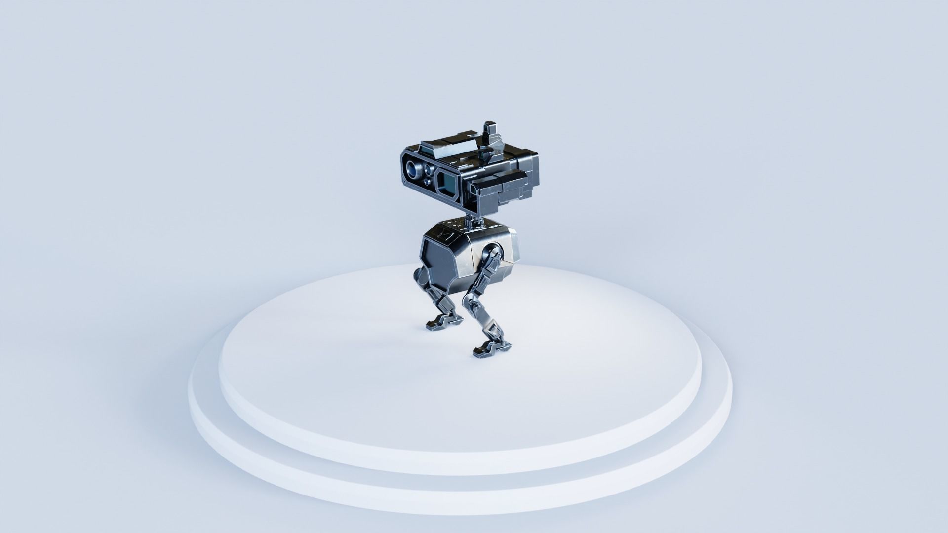 Star Wars Droid BD-2 IK Rigged Loypoly and Highpoly 3D Model Low-poly 3D model_4