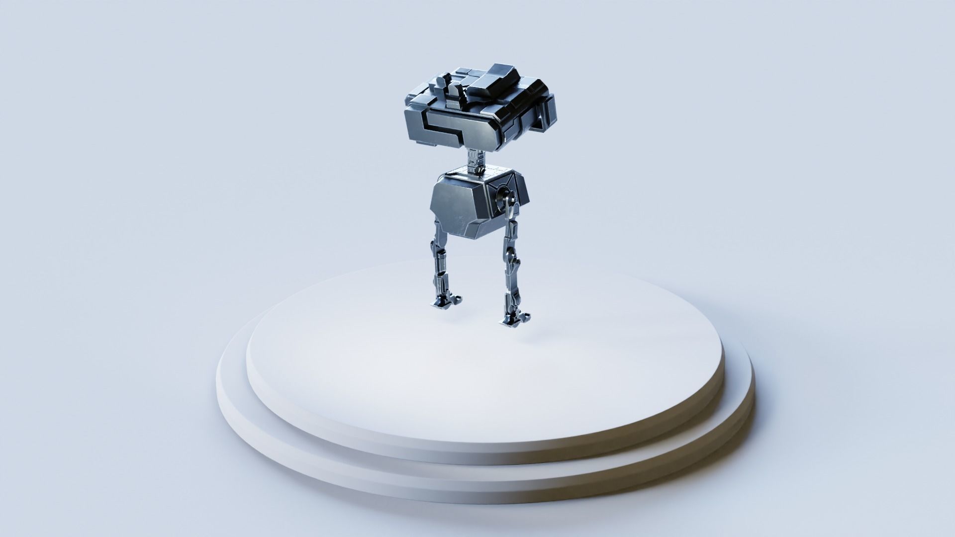 Star Wars Droid BD-2 IK Rigged Loypoly and Highpoly 3D Model Low-poly 3D model_16