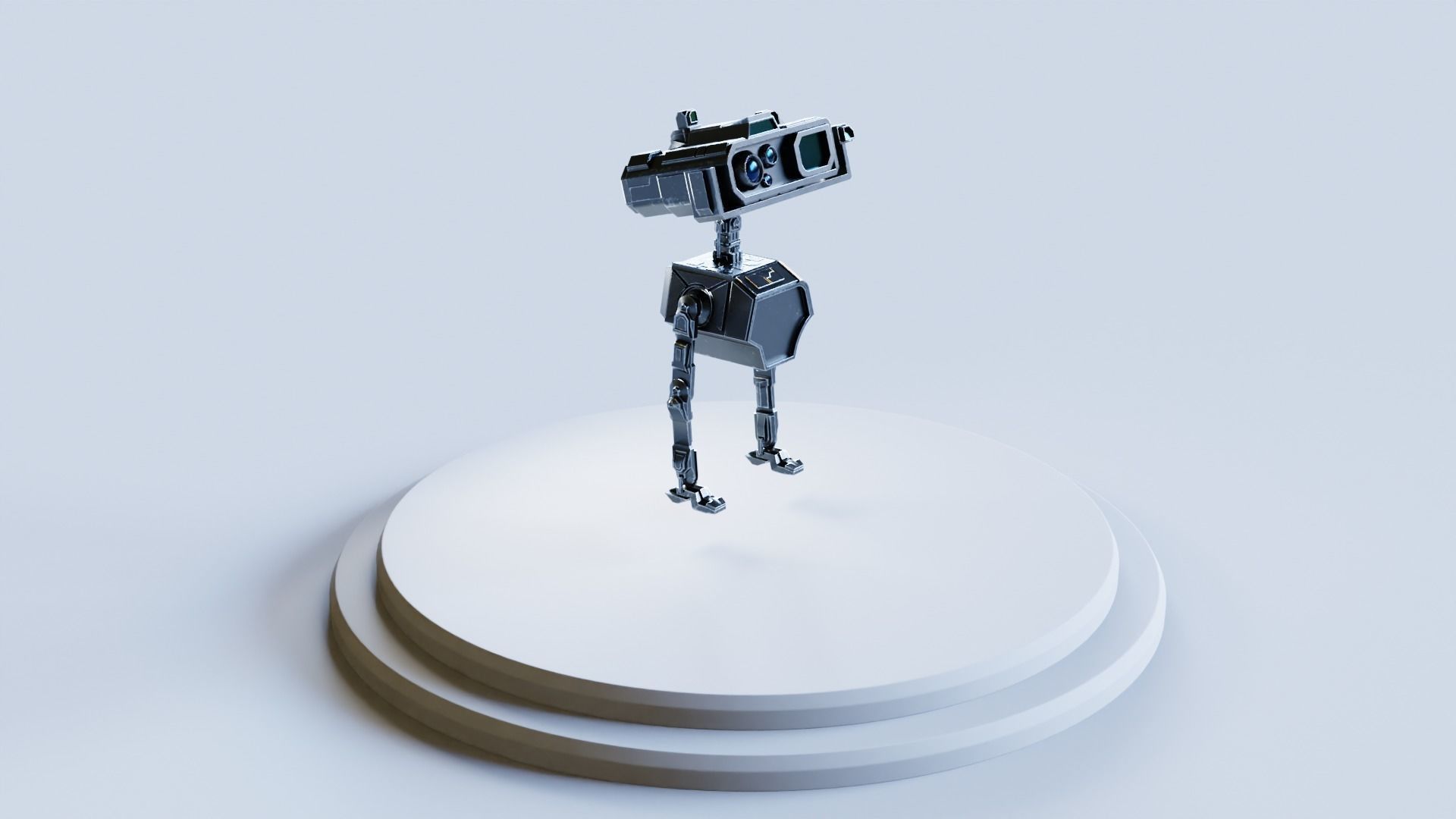 Star Wars Droid BD-2 IK Rigged Loypoly and Highpoly 3D Model Low-poly 3D model_23