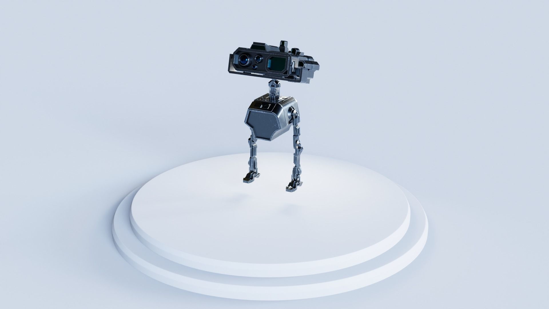 Star Wars Droid BD-2 IK Rigged Loypoly and Highpoly 3D Model Low-poly 3D model_2
