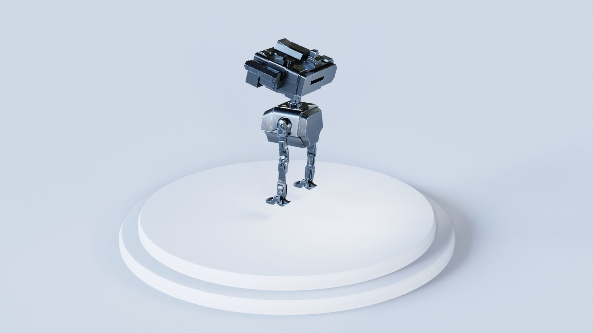 Star Wars Droid BD-2 IK Rigged Loypoly and Highpoly 3D Model Low-poly 3D model_9