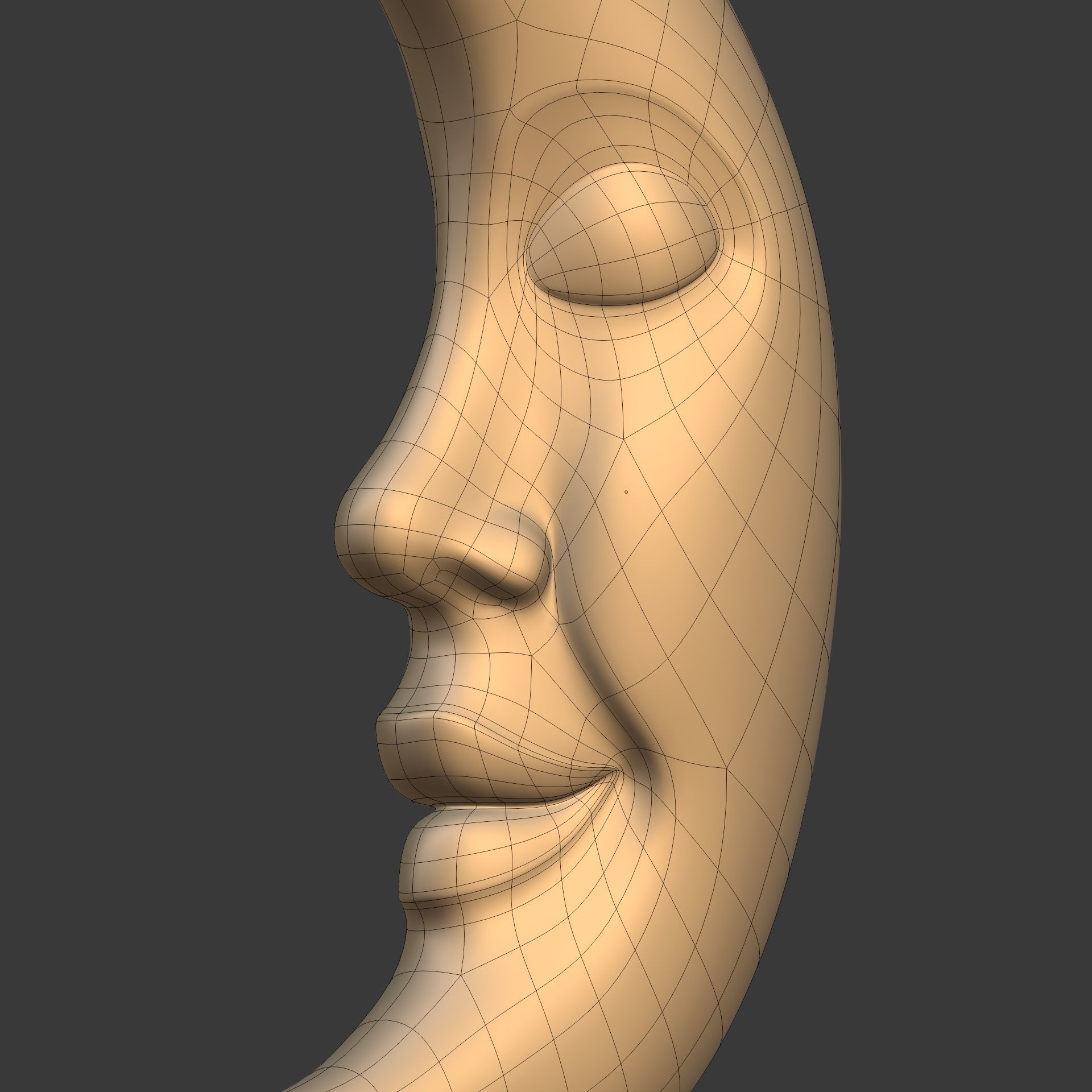Moon Face Low-poly 3D model_20