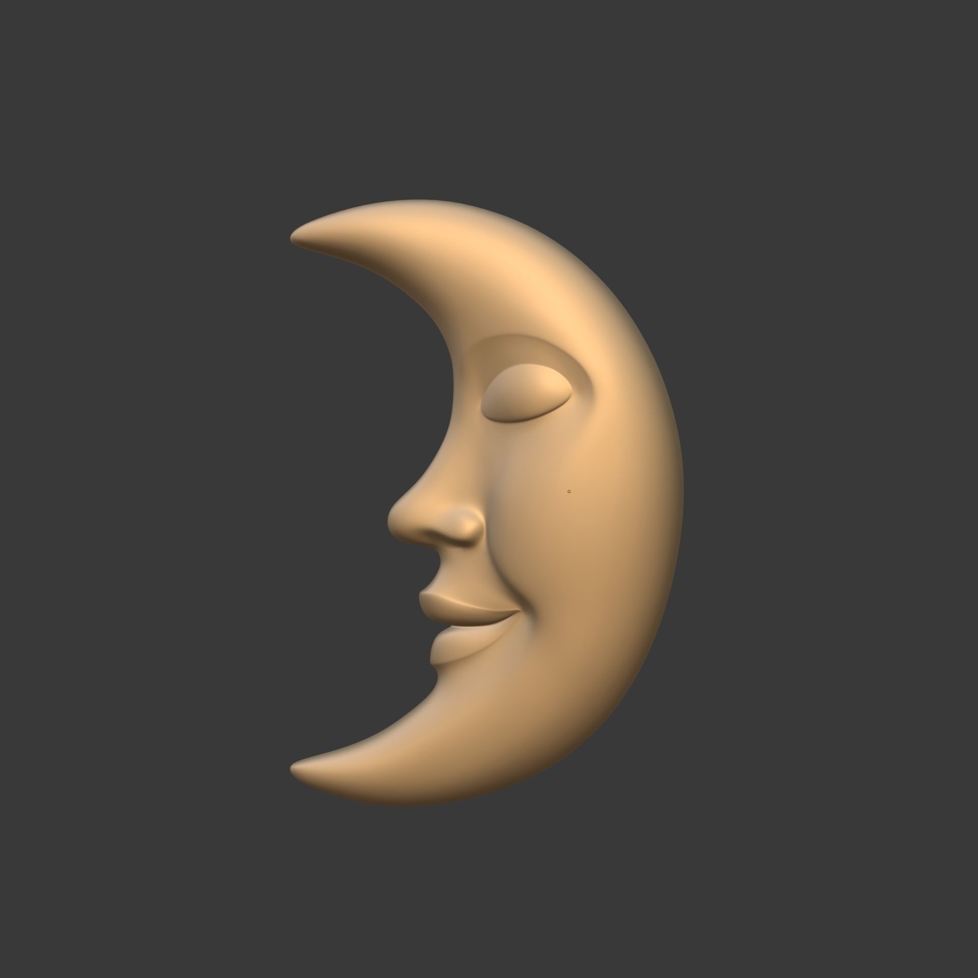 Moon Face Low-poly 3D model_1