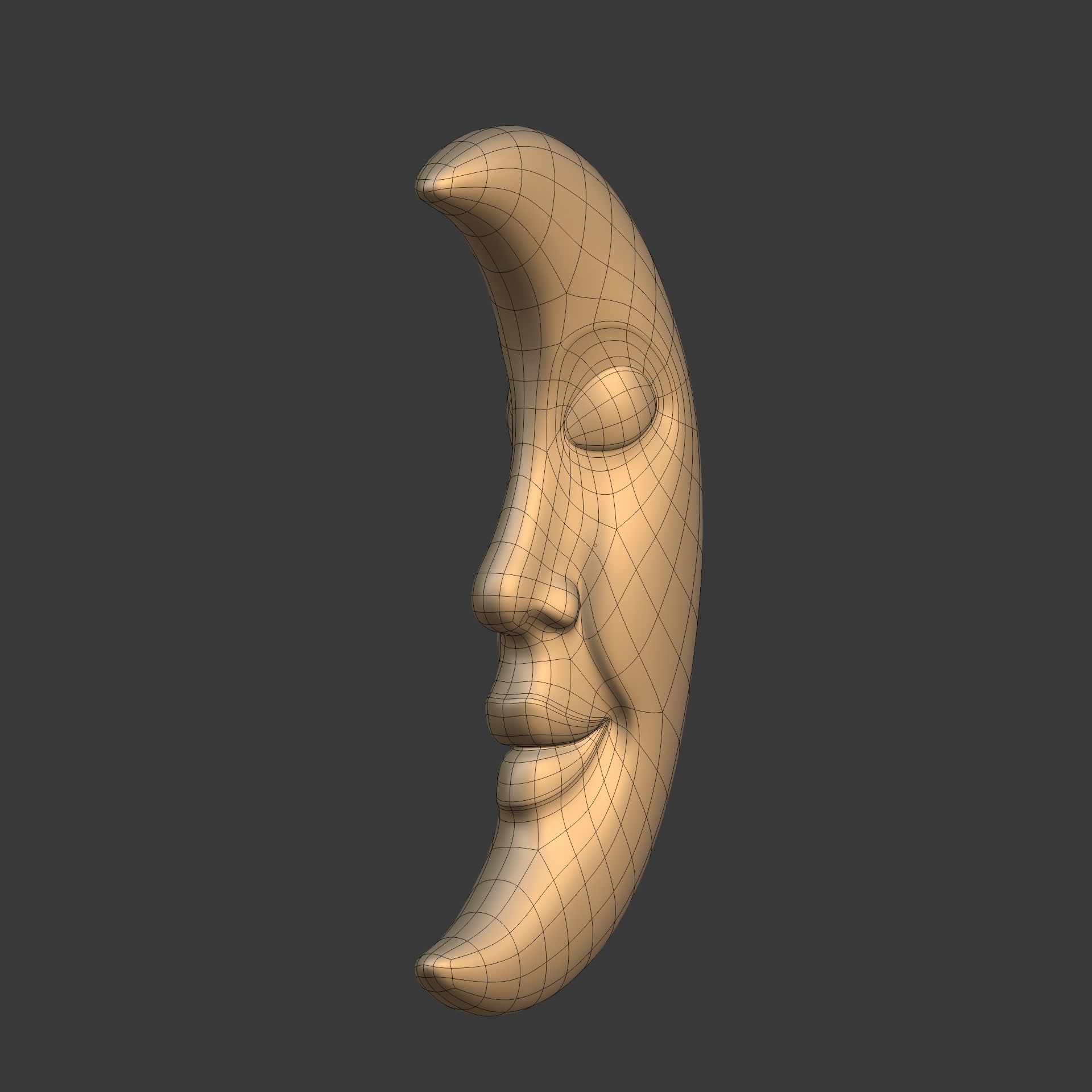 Moon Face Low-poly 3D model_8