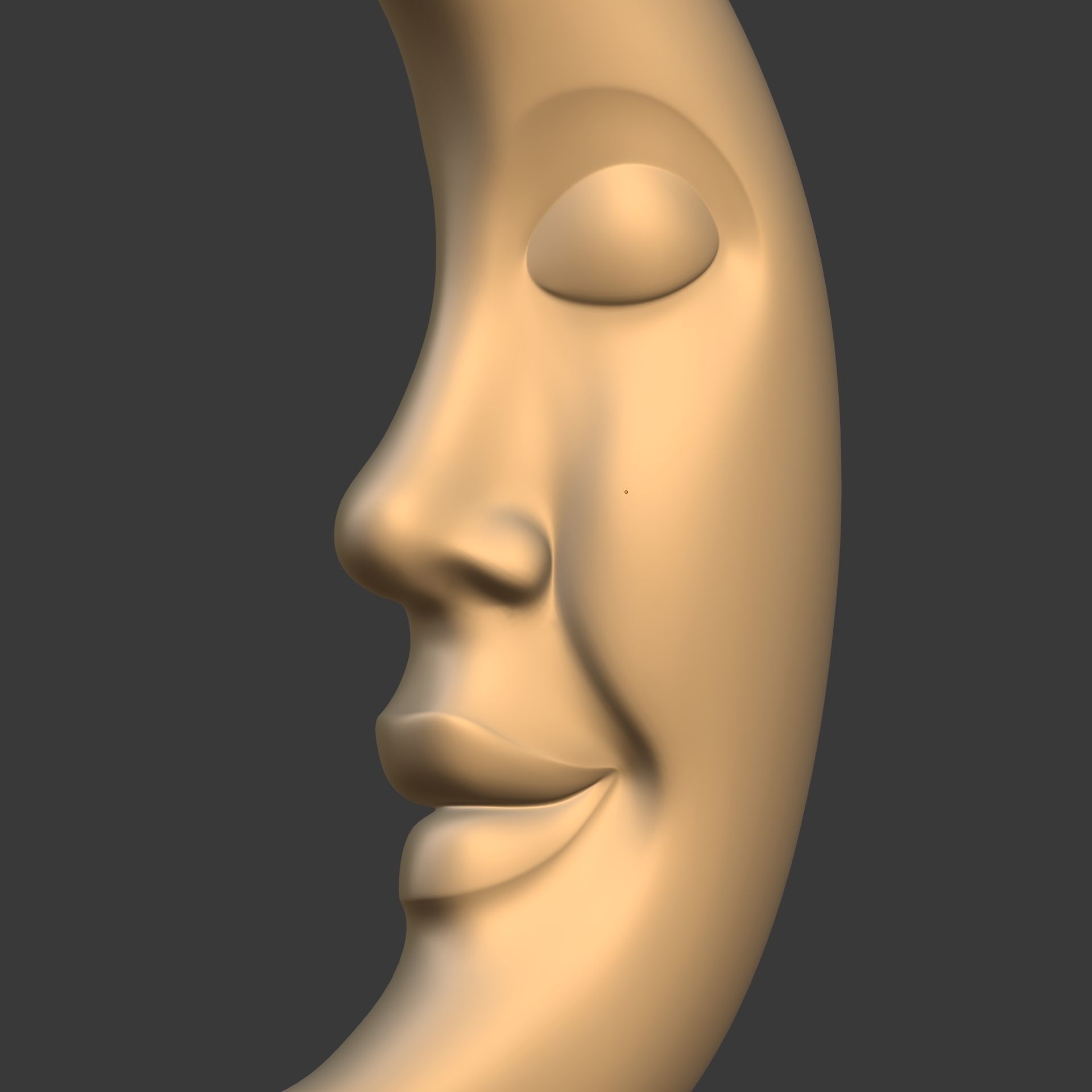 Moon Face Low-poly 3D model_19