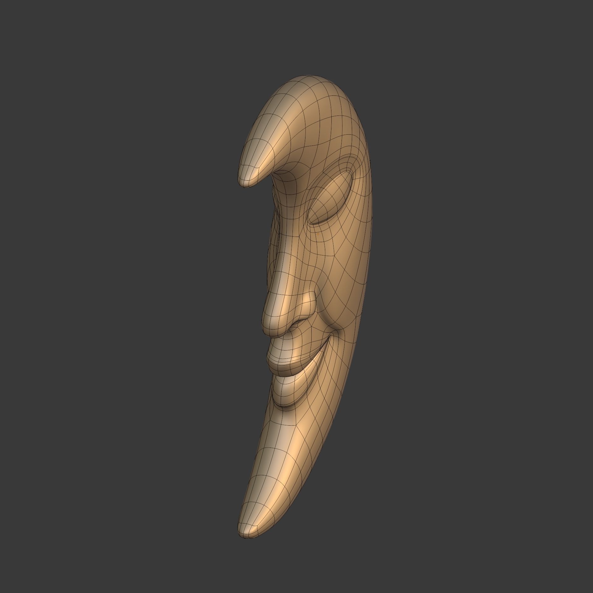 Moon Face Low-poly 3D model_14