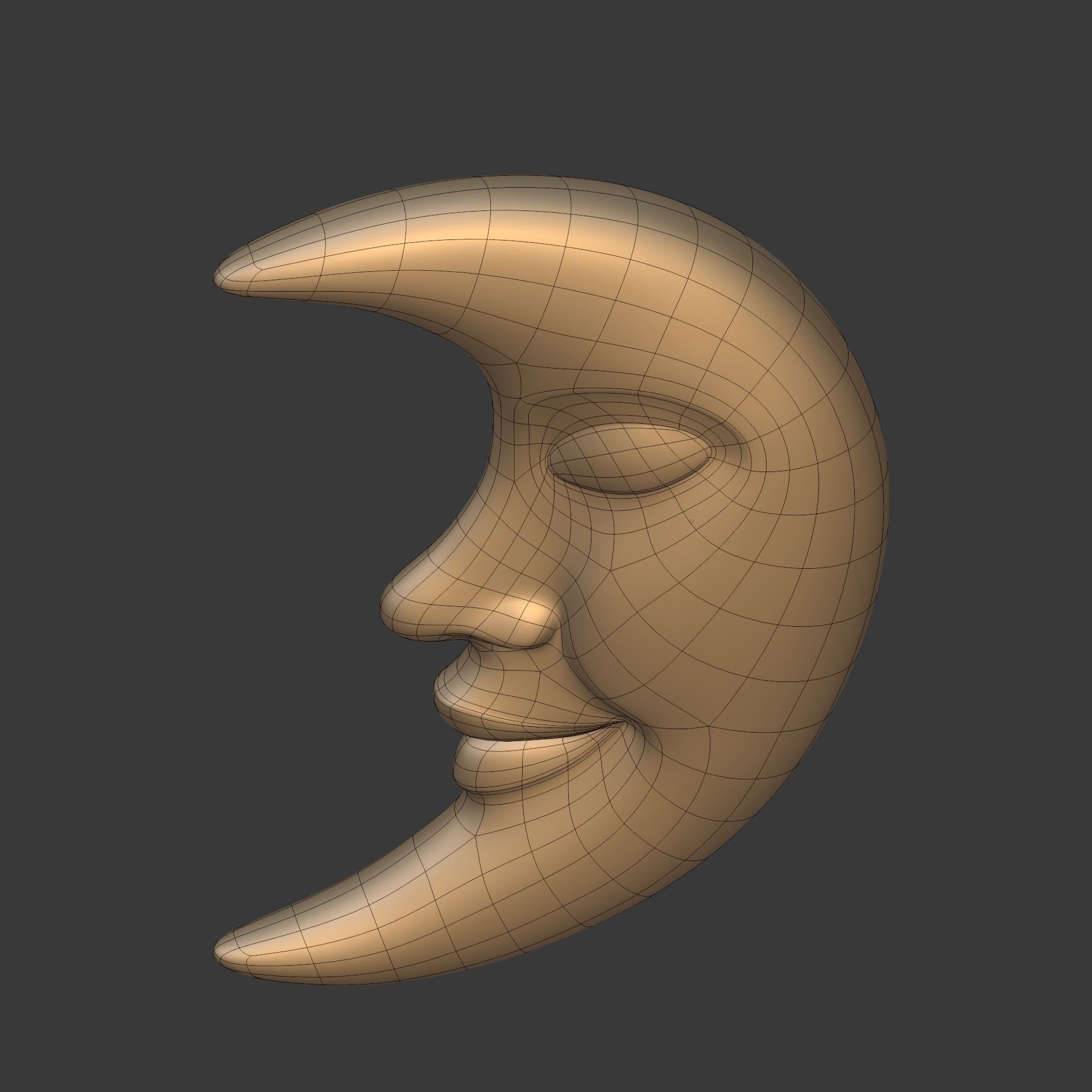 Moon Face Low-poly 3D model_13