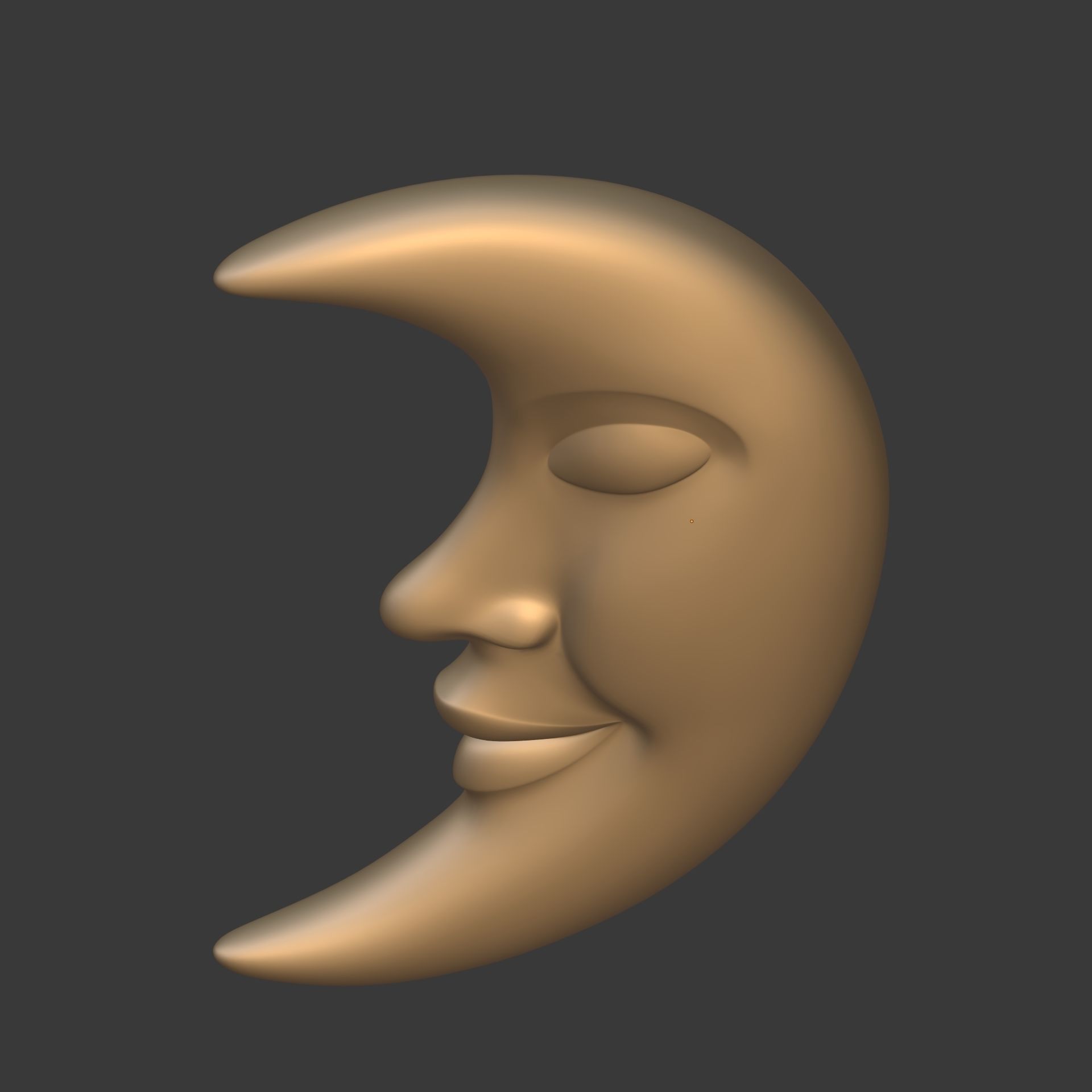 Moon Face Low-poly 3D model_12