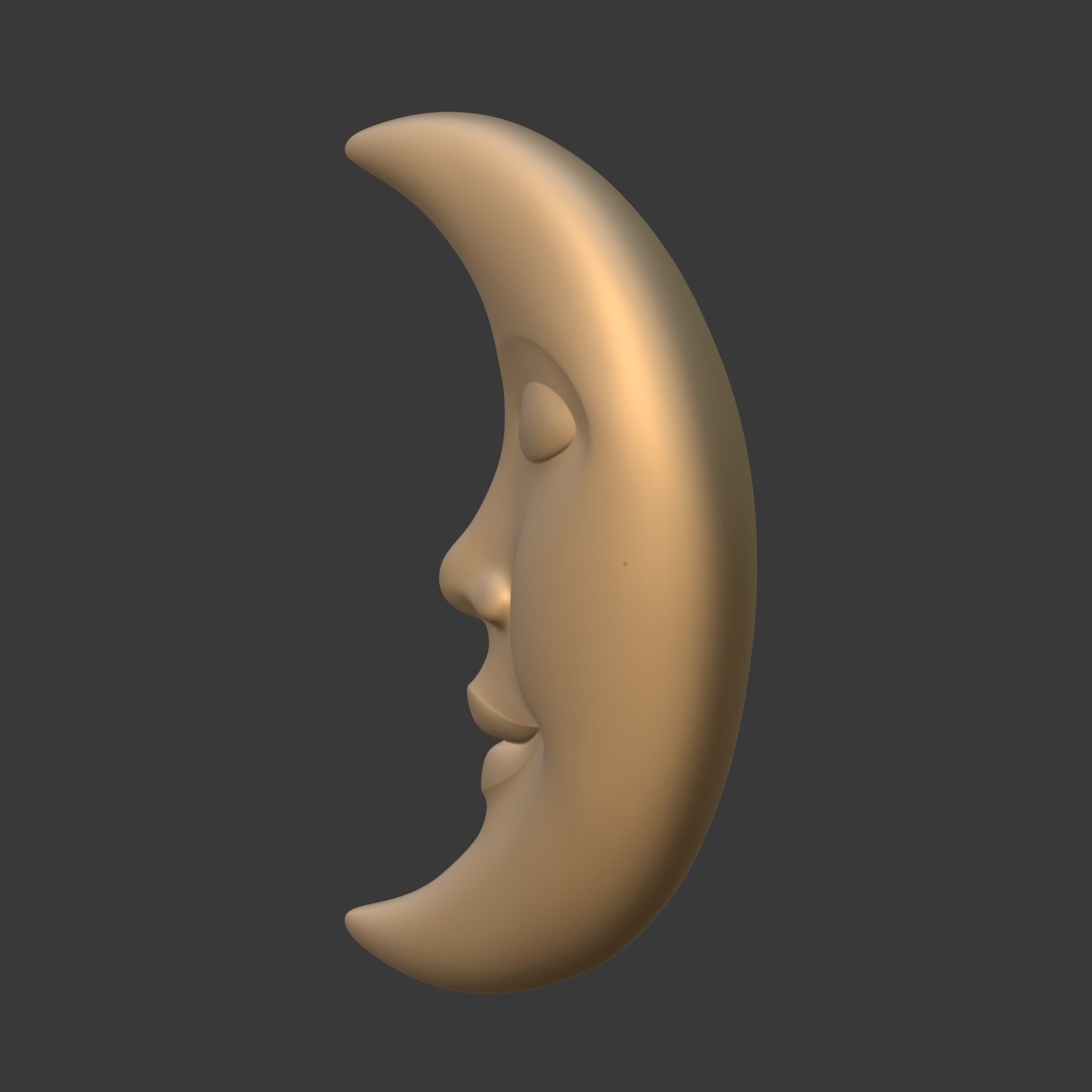 Moon Face Low-poly 3D model_9