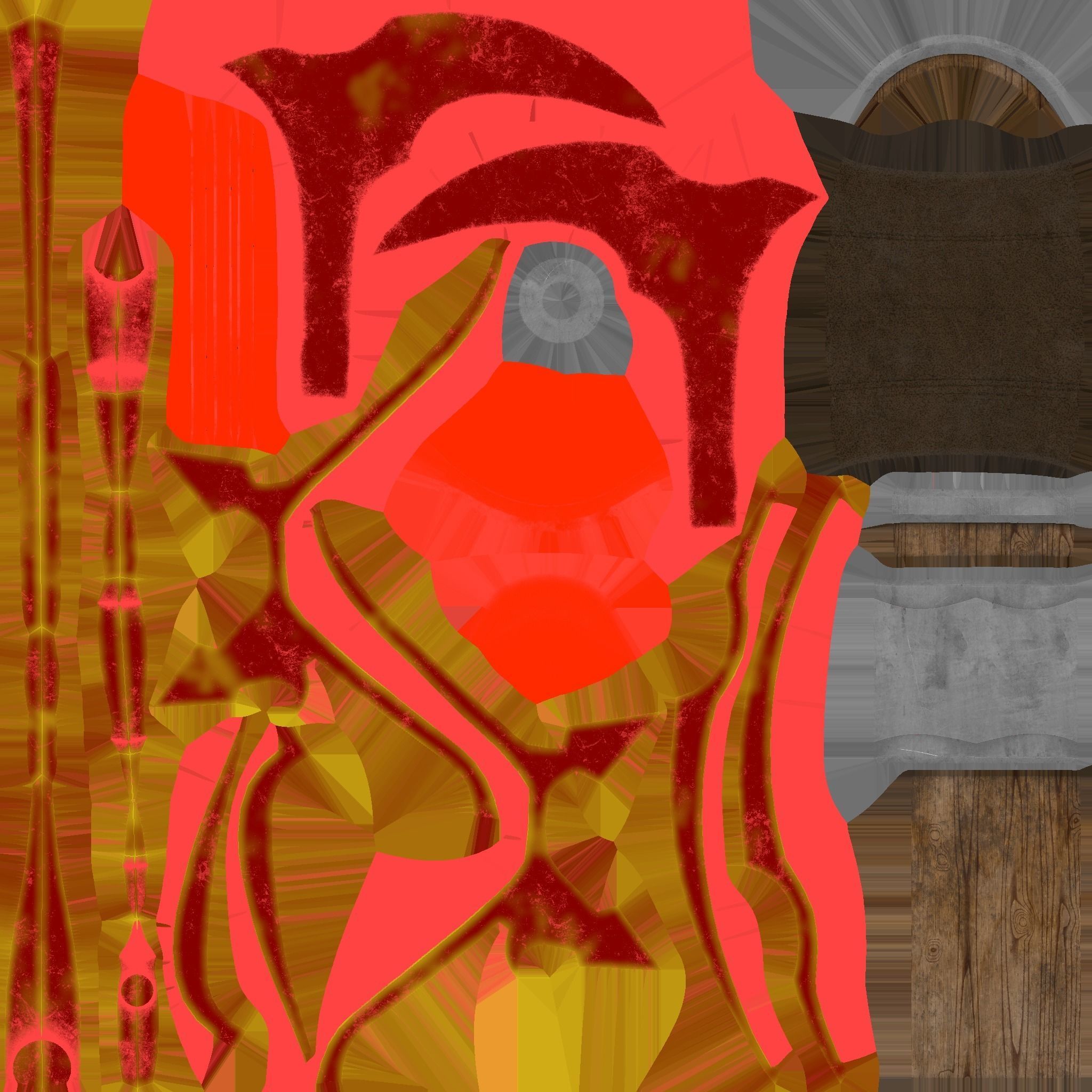 Medieval Battle Axe 02 Transparent Red - Fantasy Weaponry Low-poly 3D model_18