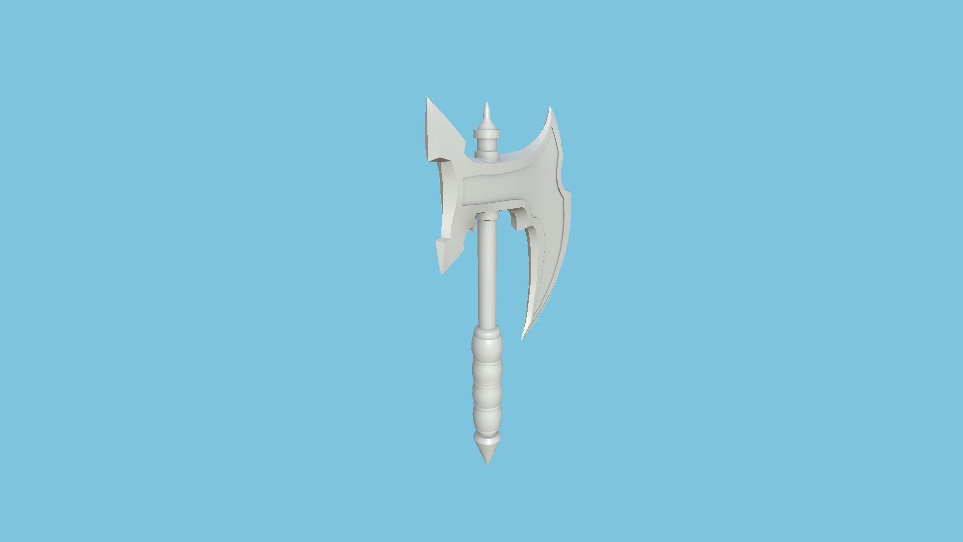 Medieval Battle Axe 03 Blue Transparent - Fantasy Weaponry Low-poly 3D model_13