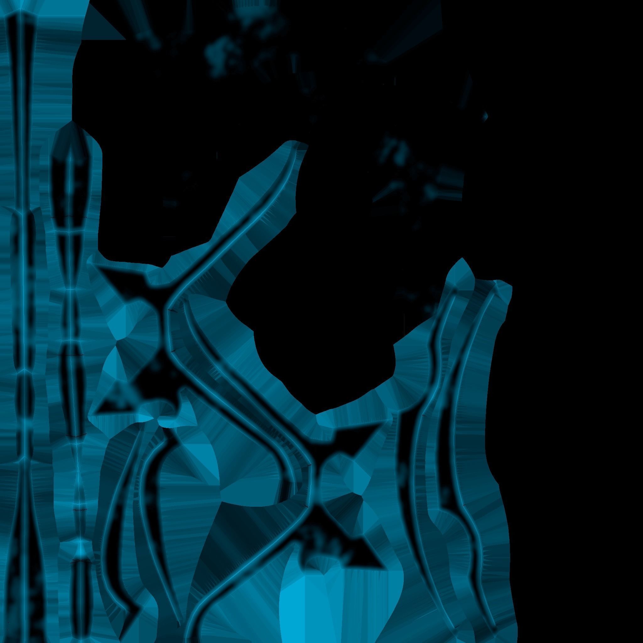 Medieval Battle Axe 03 Blue Transparent - Fantasy Weaponry Low-poly 3D model_17