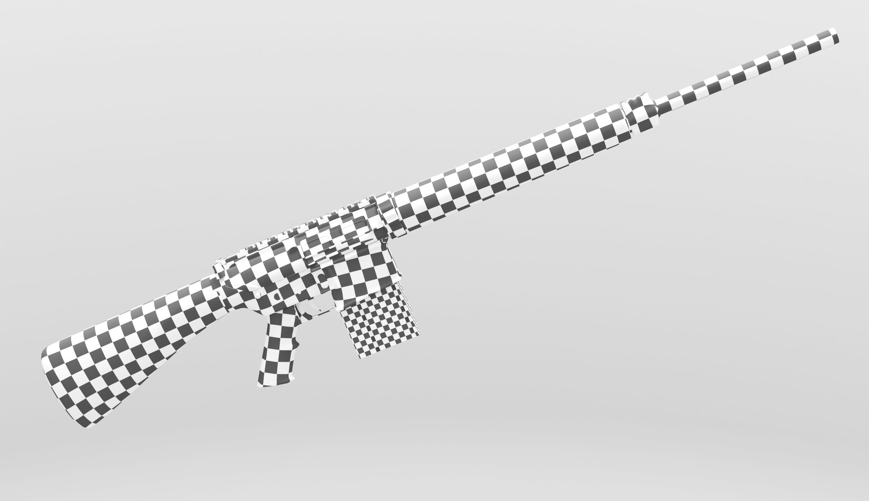 Armalite AR10 Low-poly 3D model_4