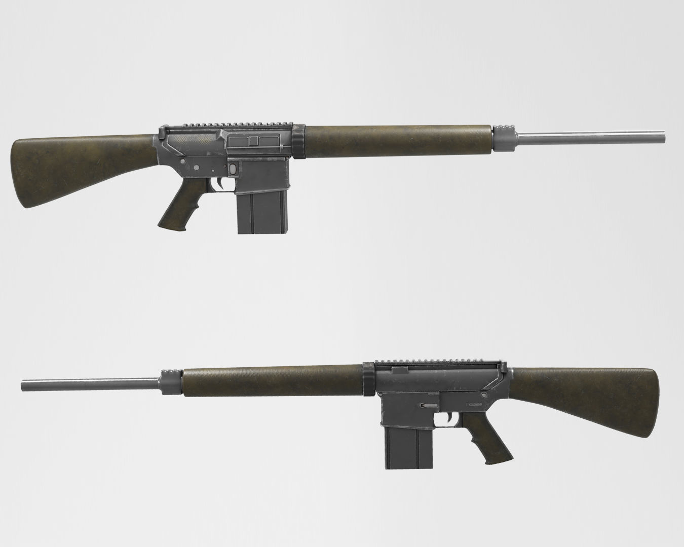 Armalite AR10 Low-poly 3D model_1