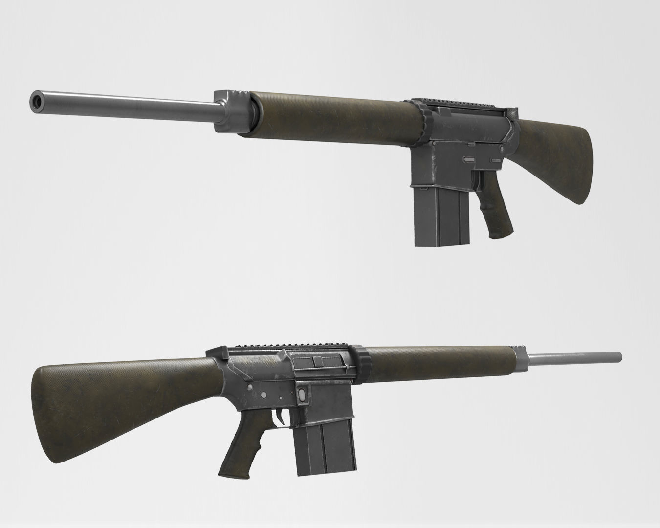 Armalite AR10 Low-poly 3D model_2