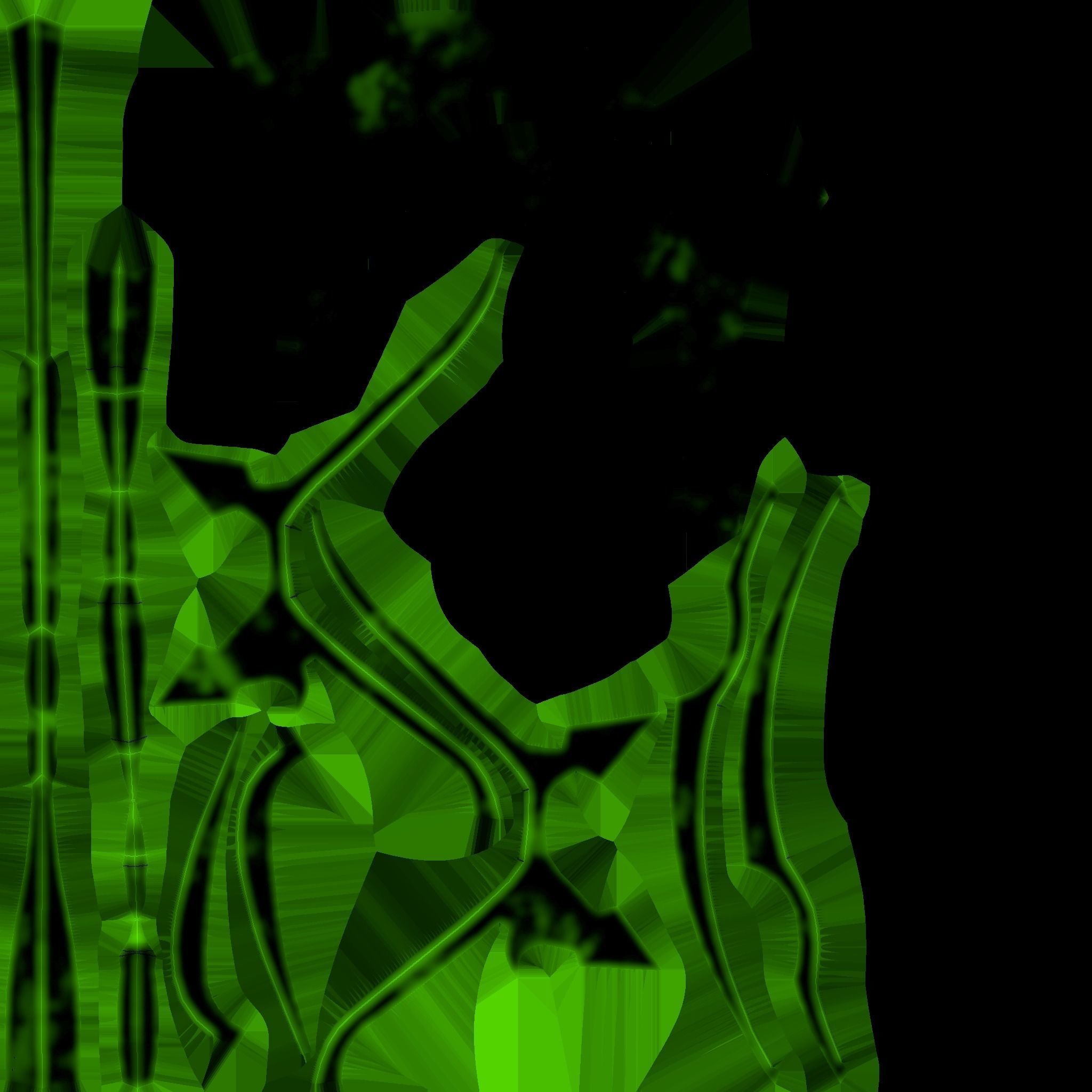 Medieval Battle Axe 04 Green Transparent - Fantasy Weaponry Low-poly 3D model_19