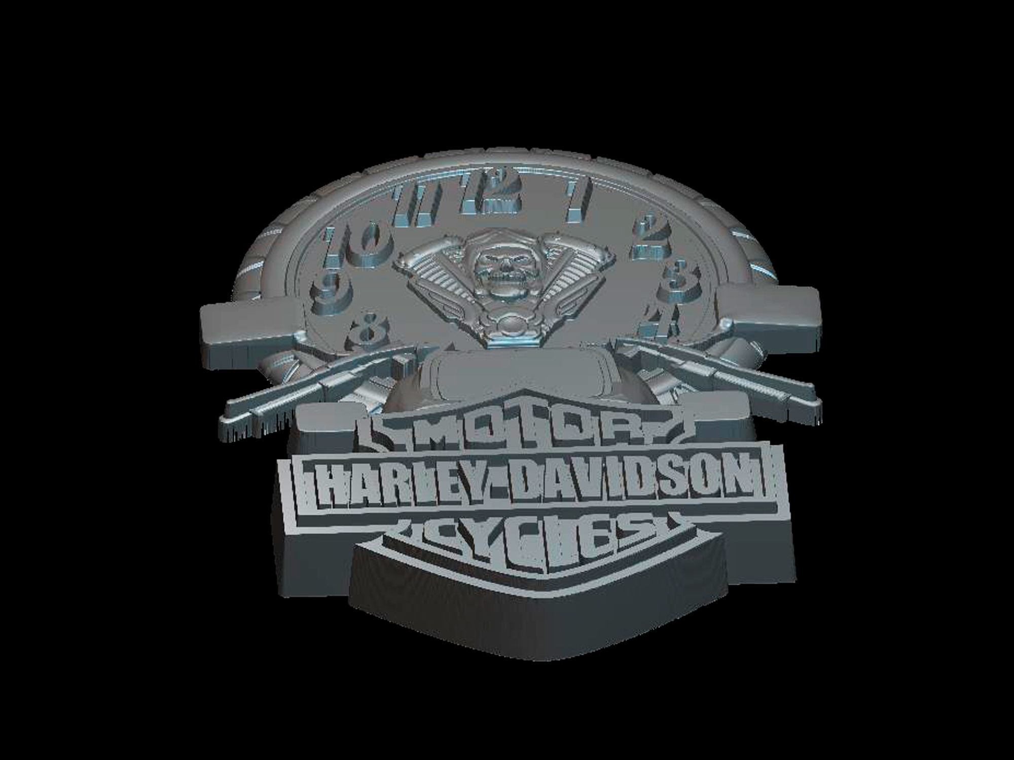 Harley 3d Model watch for CNC machines and 3d printers 3D model_3