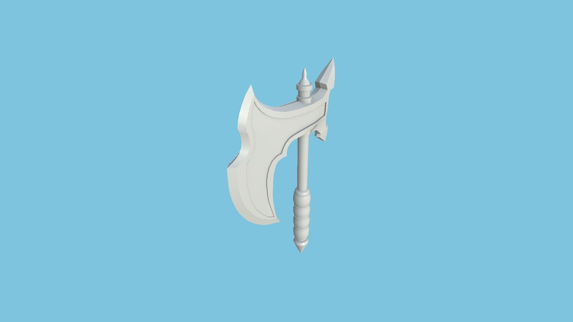 Medieval Battle Axe 05 Black Dark - Fantasy Weaponry Low-poly 3D model_12
