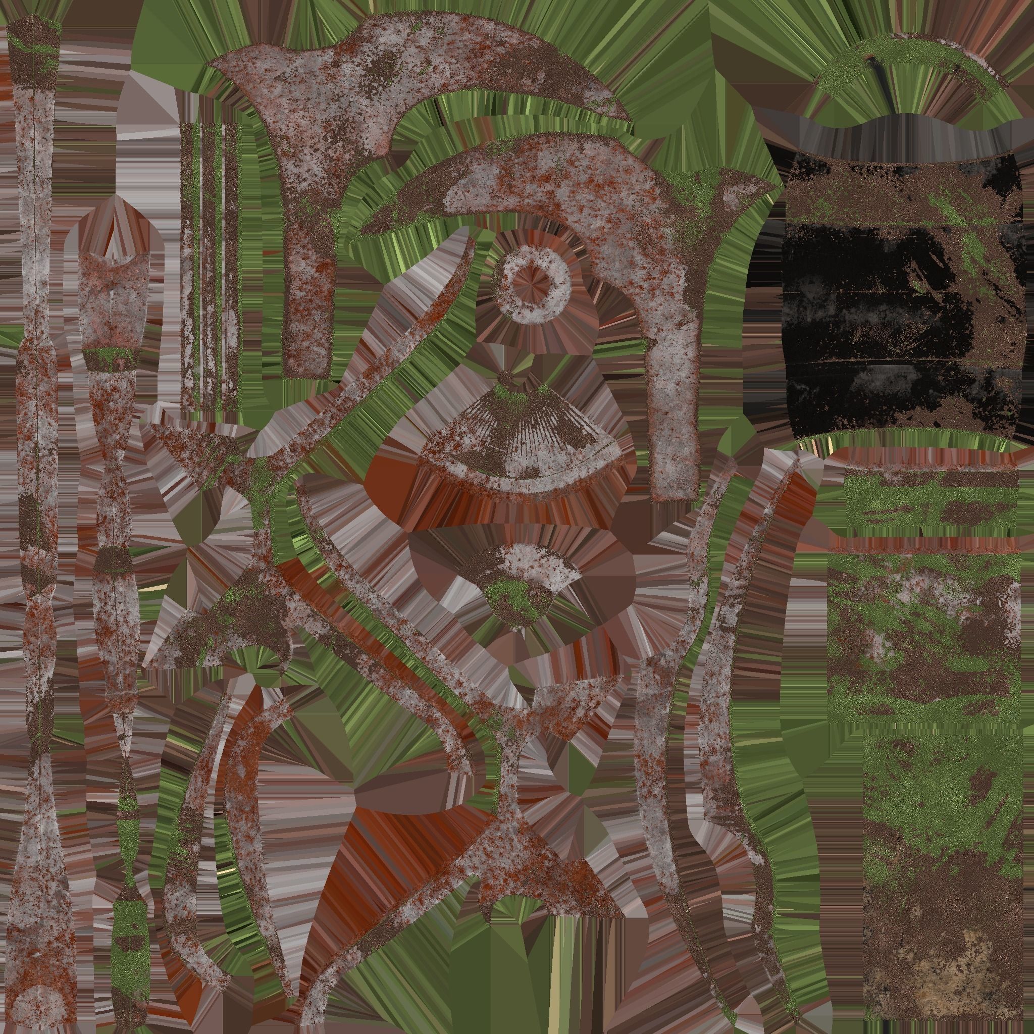 Medieval Battle Axe 06 Destroyed Rust Old - Fantasy Weaponry Low-poly 3D model_21