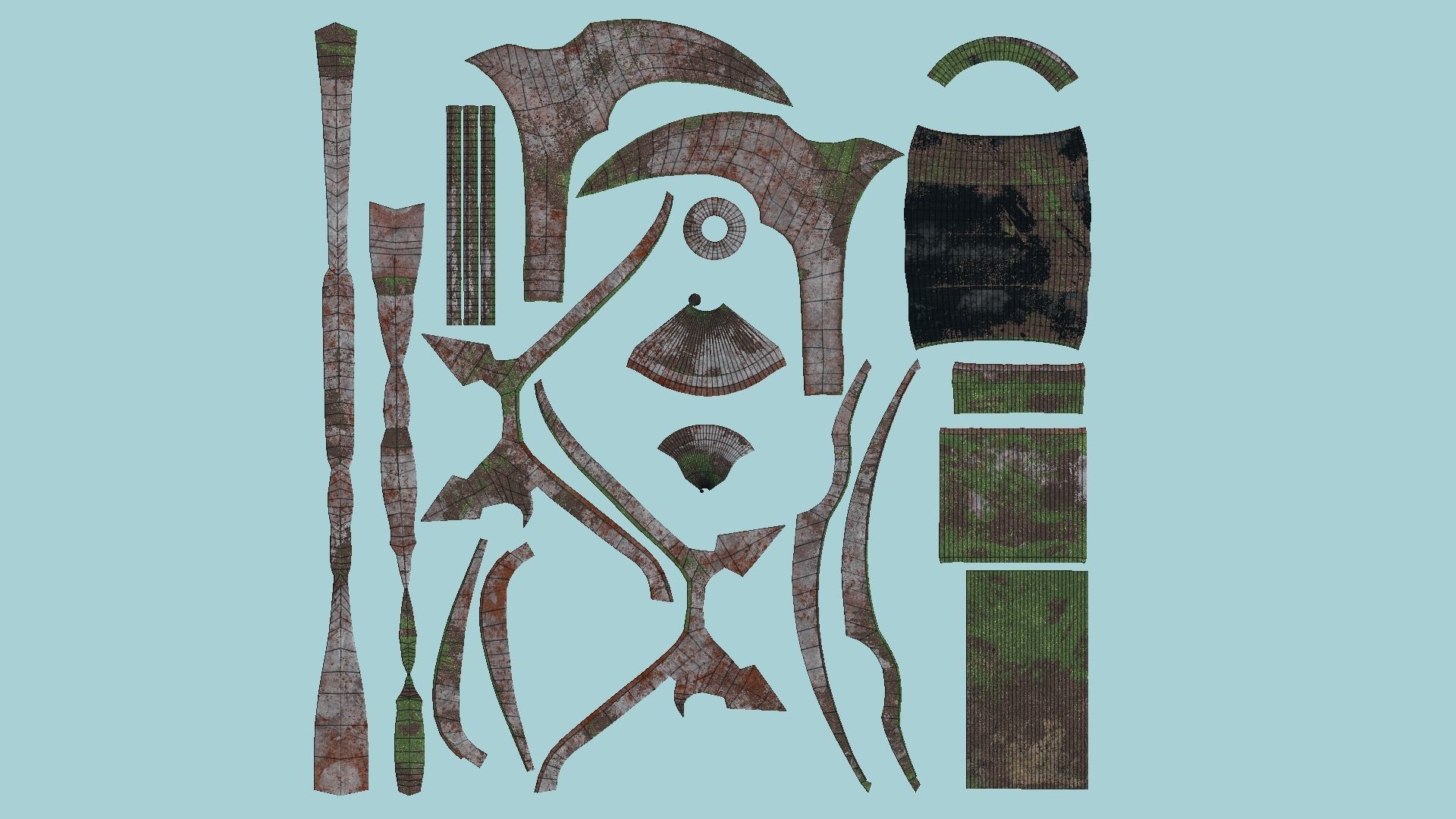 Medieval Battle Axe 06 Destroyed Rust Old - Fantasy Weaponry Low-poly 3D model_5