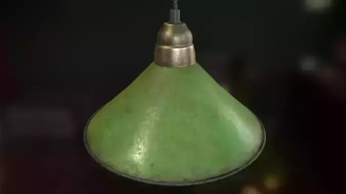 Old pendant green lamp