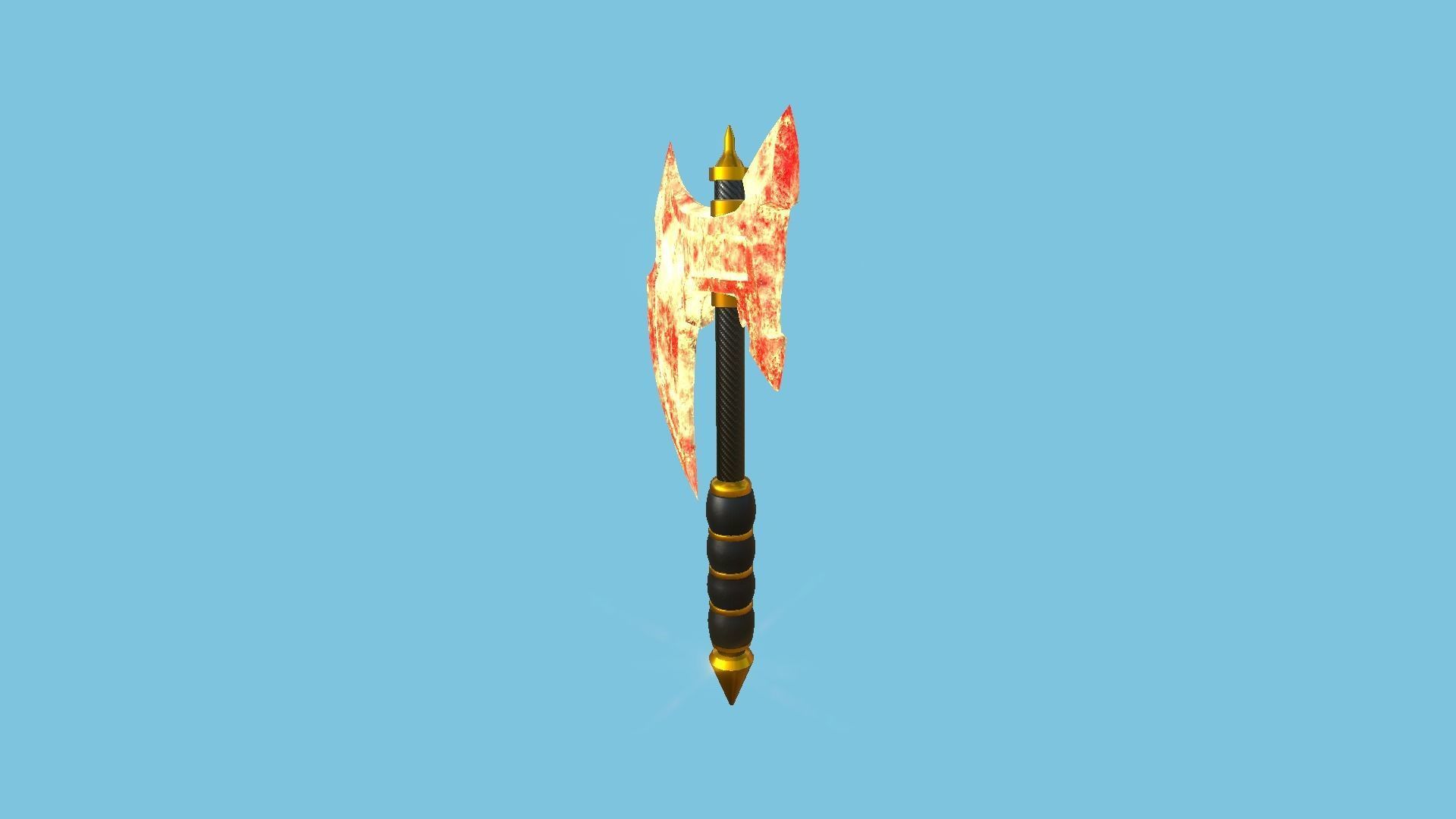 Medieval Battle Axe 09 Elemental Fire - Fantasy Weaponry Low-poly 3D model_4